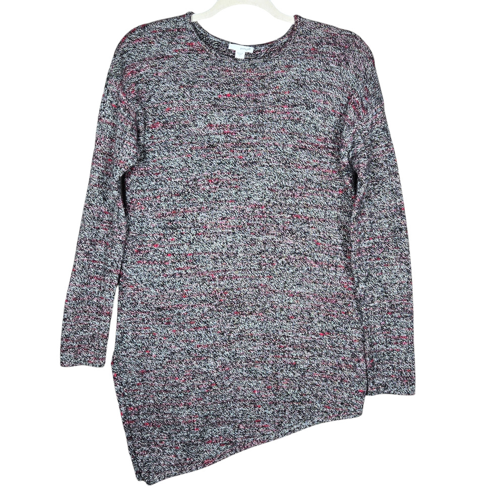 Purejill Sweater Womens XSmall Asymmetrical Hem Wool Cashmere Marled Black Red‎